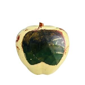 Vintage Hull Pottery Blushing Apple Ceramic Cookie Jar Lid 1940s Yellow Green